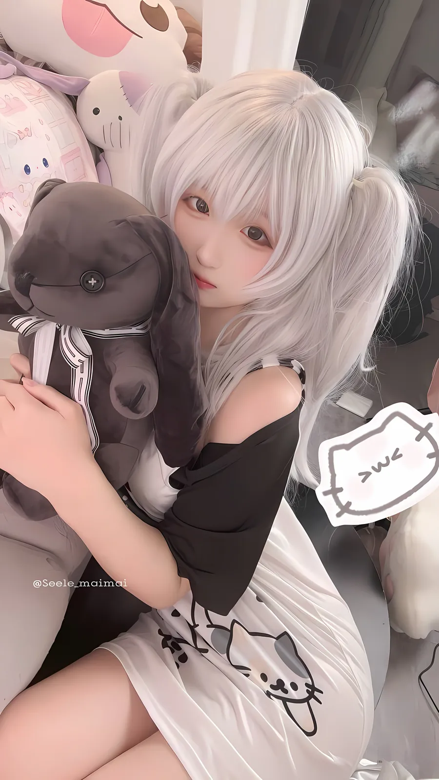 Seele麦麦 - 白色双马尾 [16P-97MB]