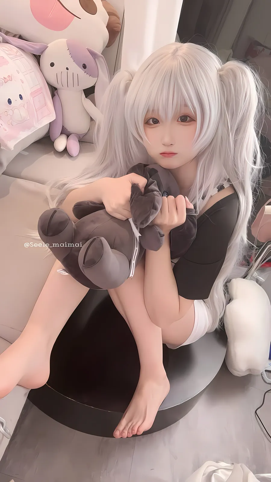 Seele麦麦 - 白色双马尾 [16P-97MB]