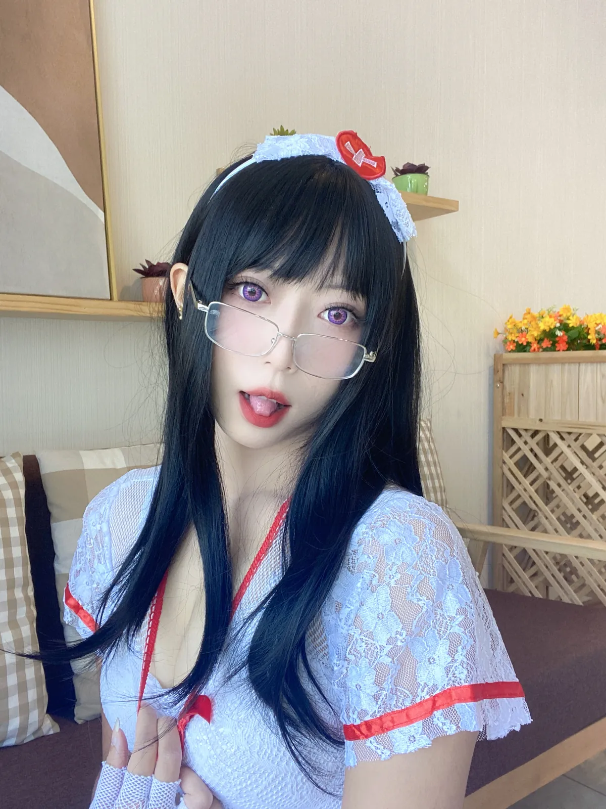 Money冷冷 - 白网护士套 [48P2V-1001MB]