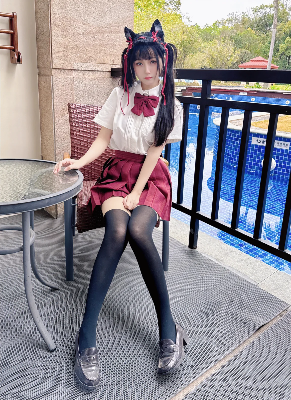 不呆猫 – 温泉双马尾JK 22P1V [22P1V-325MB]