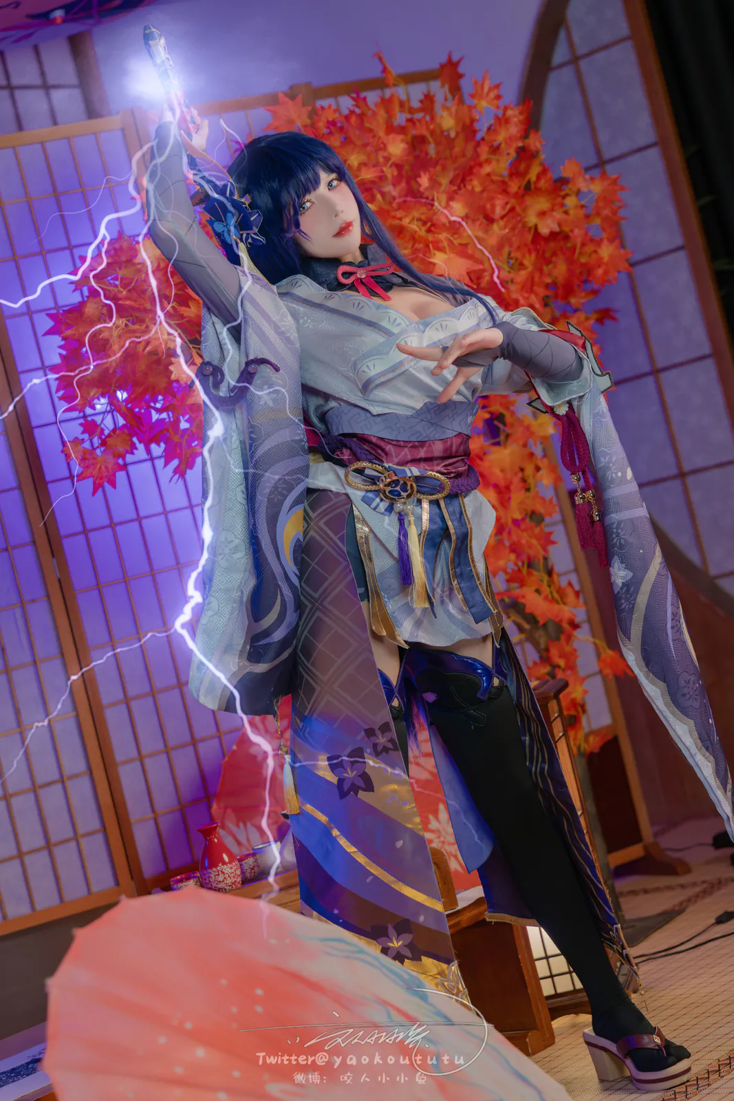 Yiko湿润兔 - 咬人小小() 2403月作品 原神雷电将军 [76P1V-1.43GB]