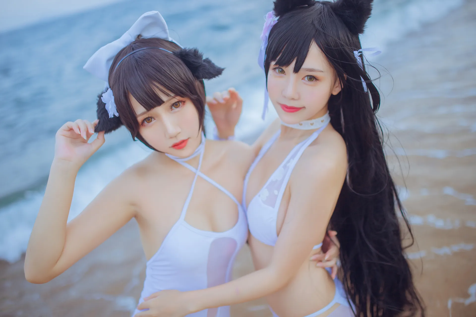 不呆猫 – ×抖娘 獒犬海边泳装 [42P-411MB]