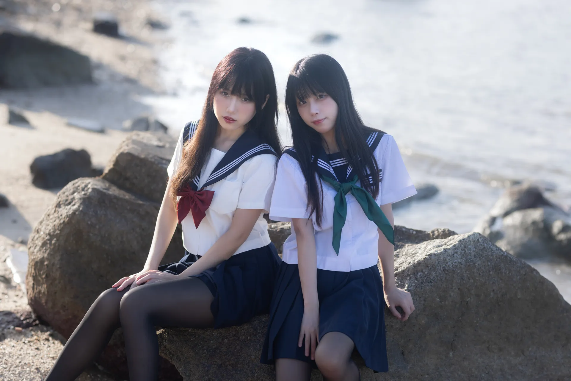 不呆猫 - 不呆猫&三無人型 水手服百合黑丝 [51P1V-1.26GB]