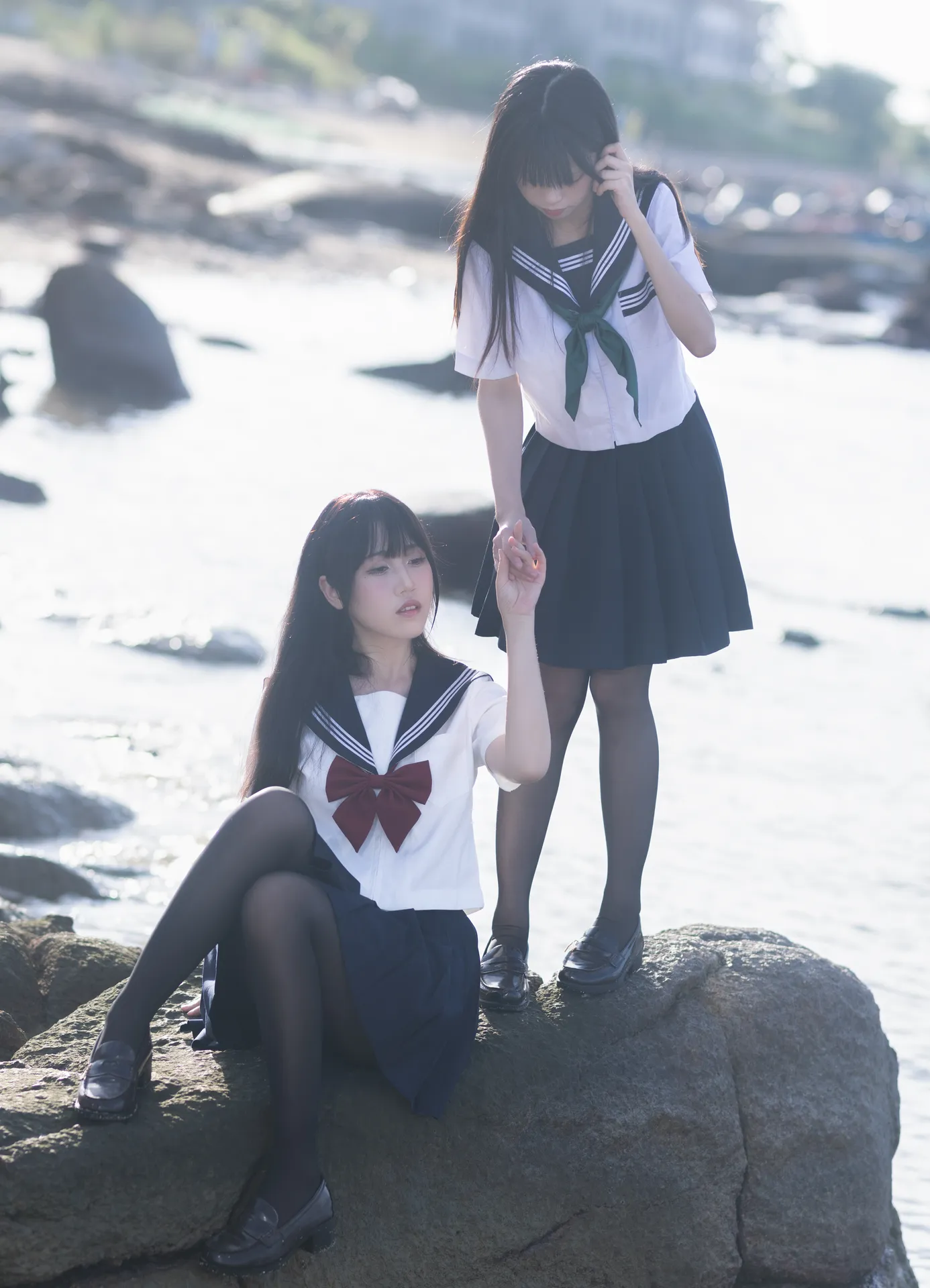 不呆猫 - 不呆猫&三無人型 水手服百合黑丝 [51P1V-1.26GB]