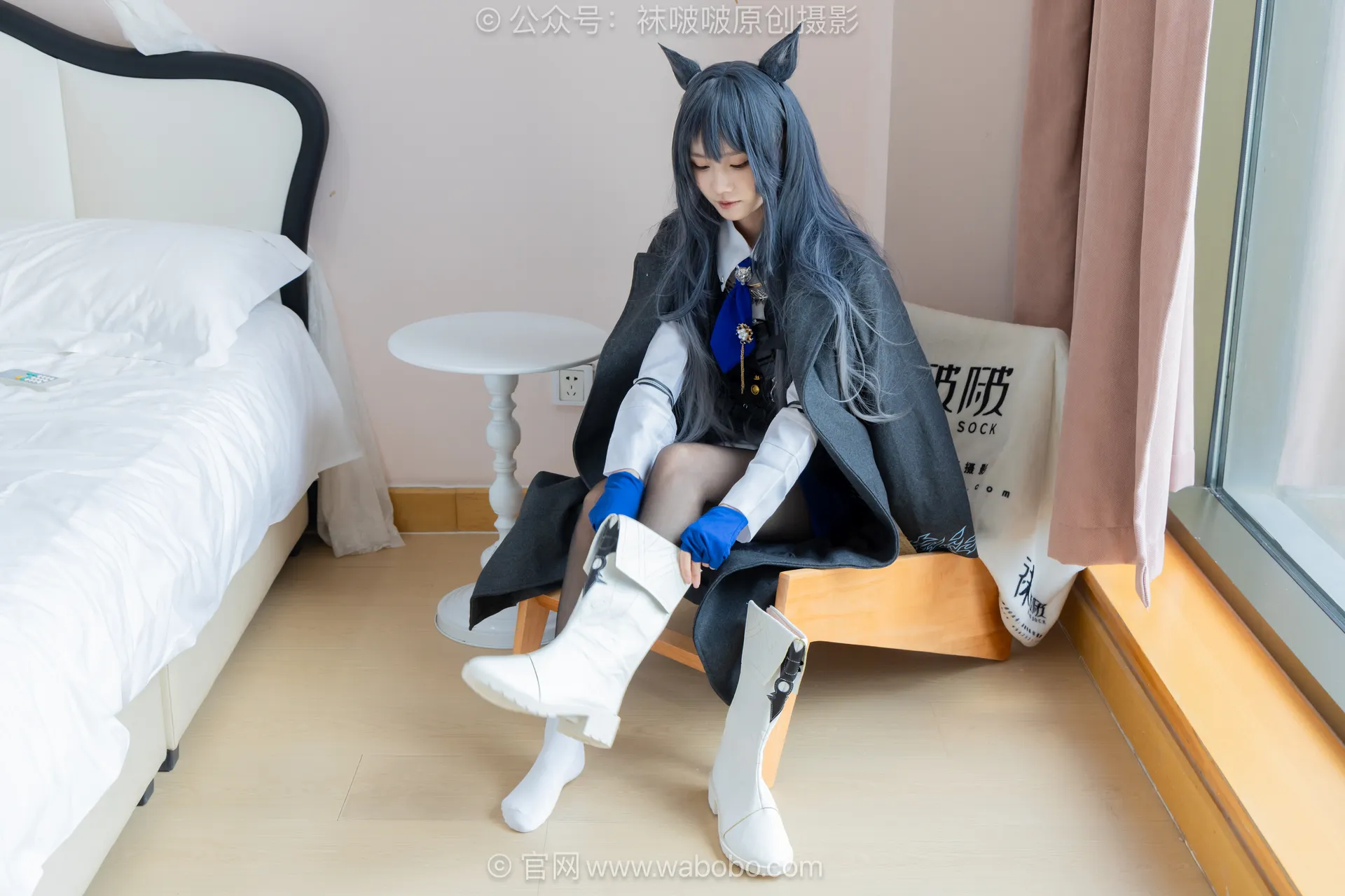 袜啵啵 675期 甜甜圈 明日方舟 – 缄默得克萨斯 白色短靴 [152P1V-6.61GB]